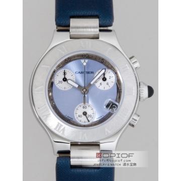 日本カルティエ スーパーコピーcartier ヴァンティアン W1020013 クロノスカフ SM ブルー