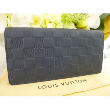 日本ルイヴィトン スーパーコピーlouisvuitton メンズブラザダミエアンフィニ財布紺色N63119